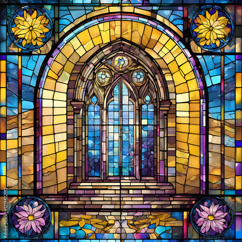stained glass window in the cathedral