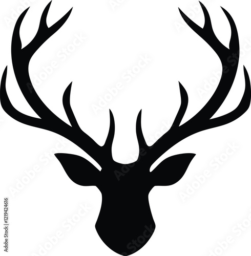 deer head vector silhouette illustration