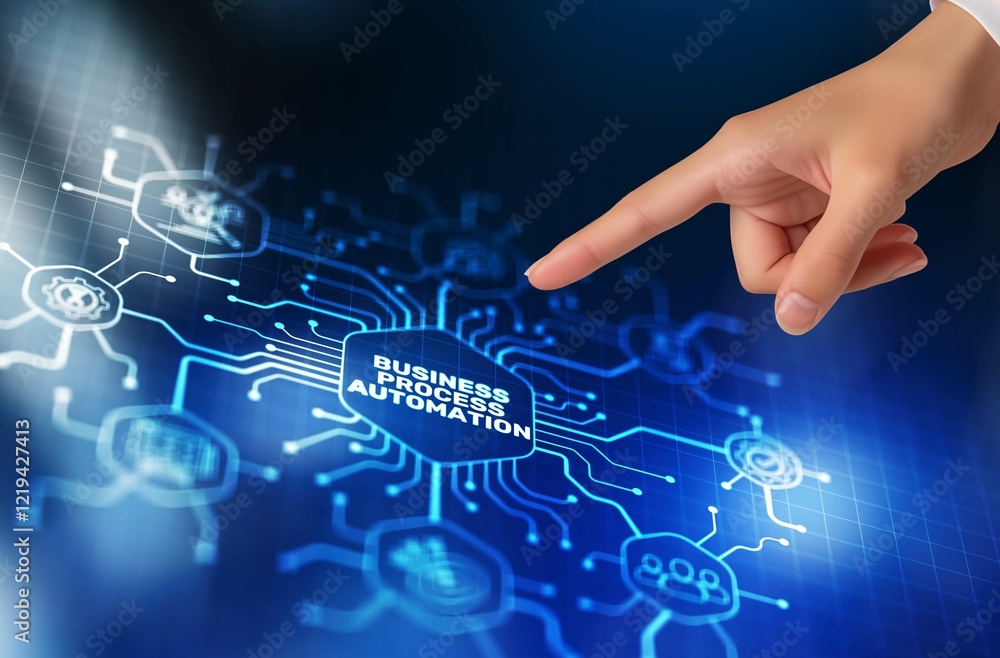 Futuristic Business Process Automation Innovation Technology concept Futuristic Business Process Automation Innovation Technology concept