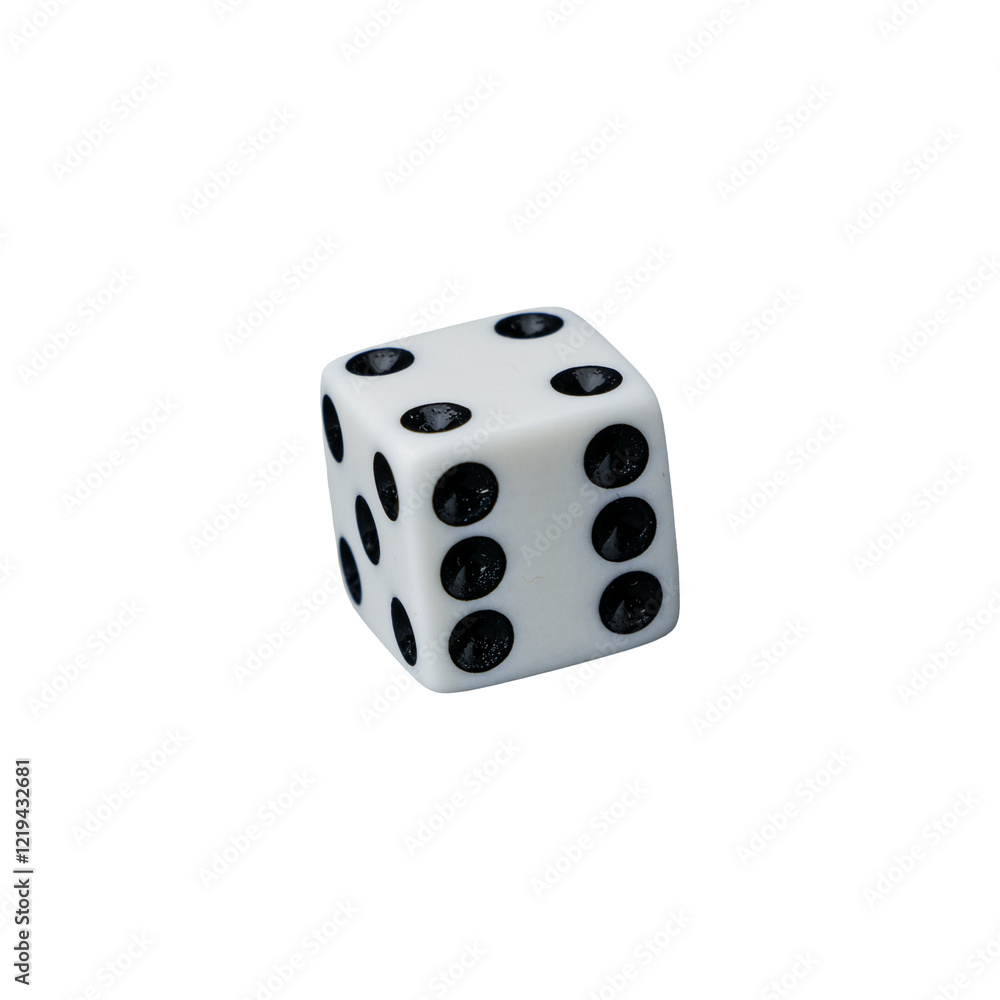 A white gaming die with black dots , symbolizing luck, chance, and strategy in board games, role-playing adventures, and casino excitement. transparent background
A white gaming die with black dots , symbolizing luck, chance, and strategy in board games, role-playing adventures, and casino excitement. transparent background