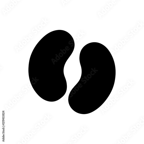 Two kidney bean silhouette icon vector illustration design.