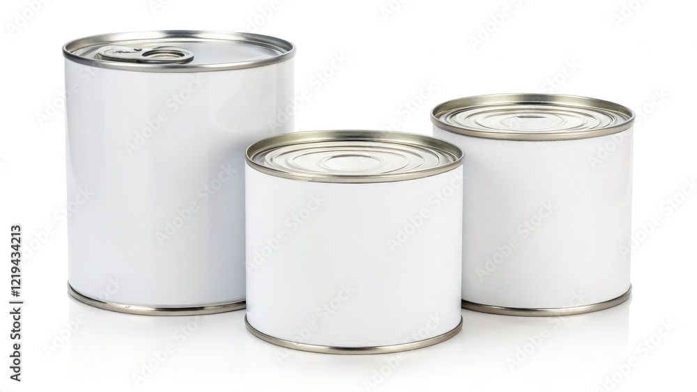 Blank Tin Can Mockup for Branding and Packaging Design. Generative AI Blank Tin Can Mockup for Branding and Packaging Design. Generative AI