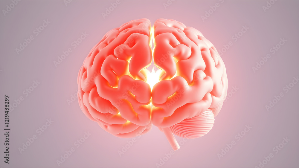 Human brain Anatomical Model 3d illustration. Generative AI Human brain Anatomical Model 3d illustration. Generative AI