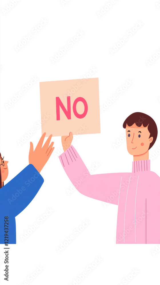 Peer Pressure, illustration, A person holds a sign that says Peer Pressure, illustration, A person holds a sign that says