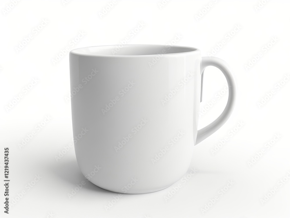 View of 3d white mug mockup element and Ceramic Coffee cup on white background View of 3d white mug mockup element and Ceramic Coffee cup on white background