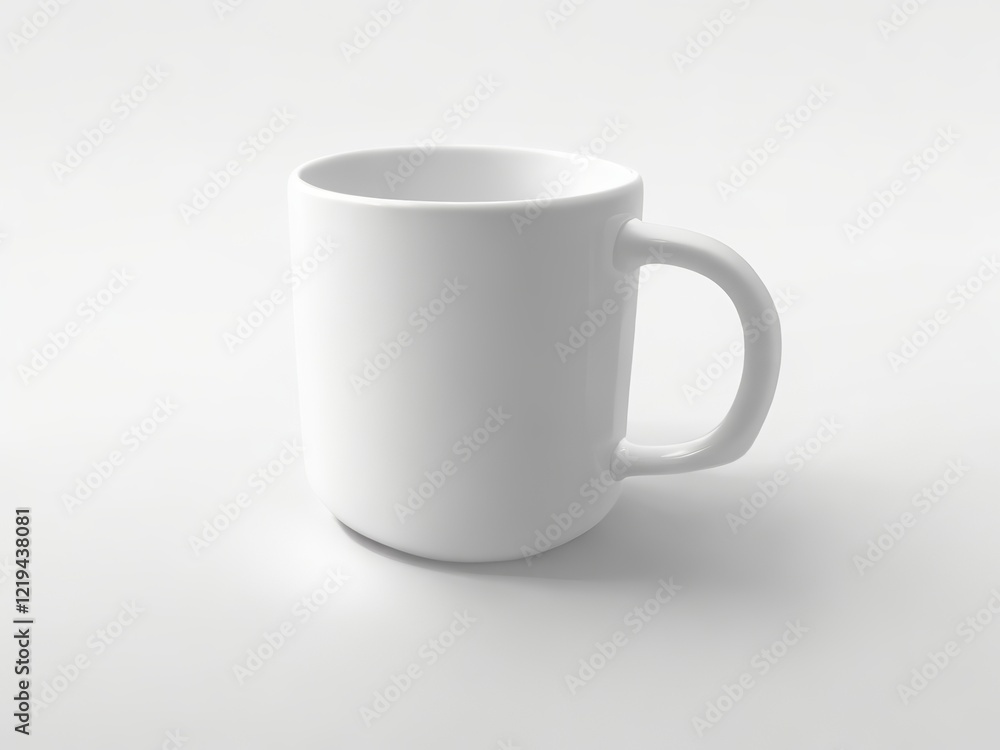 View of 3d white mug mockup element and Ceramic Coffee cup on white background View of 3d white mug mockup element and Ceramic Coffee cup on white background
