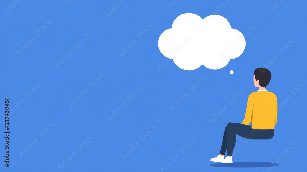 Peer Pressure, illustration, A person sitting alone with a thought bubble, illustrating introspection and solitude, captured in high fidelity. Peer Pressure, illustration, A person sitting alone with a thought bubble, illustrating introspection and solitude, captured in high fidelity.