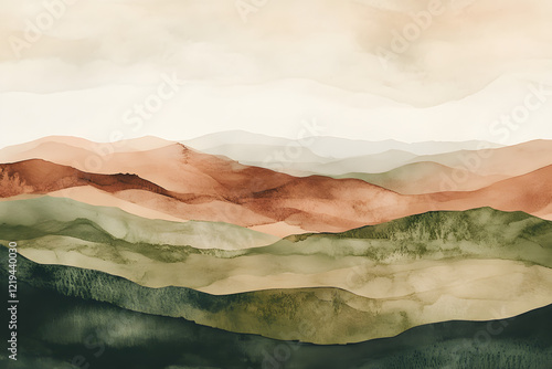 organic alcohol ink painting showcasing earthy tones with gold details and fluid waves resembling hills and natural textures