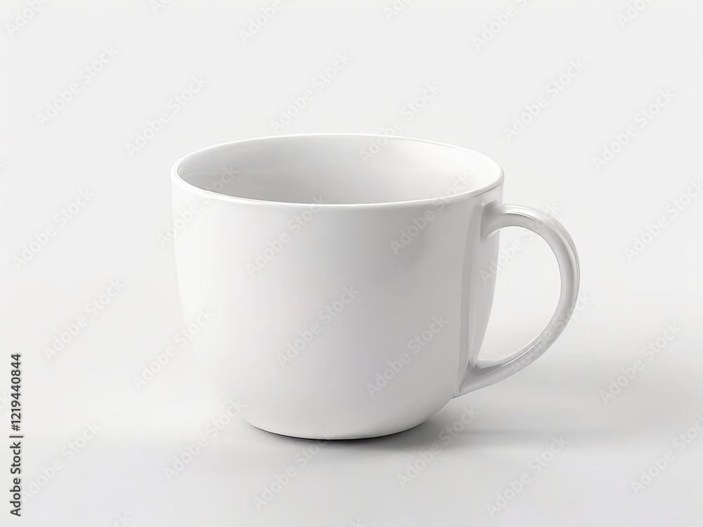 View of 3d white mug mockup element and Ceramic Coffee cup on white background View of 3d white mug mockup element and Ceramic Coffee cup on white background