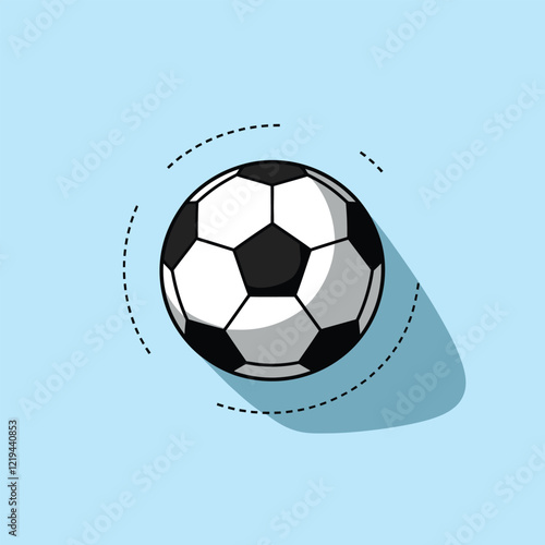 A flat vector illustration of soccer ball drawing isolated for web design and app icons.
