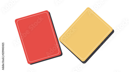 A flat illustration of Soccer cards, red and yellow card isolated for web design and app icons.
