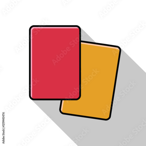 A flat illustration of Soccer cards, red and yellow card isolated for web design and app icons.
