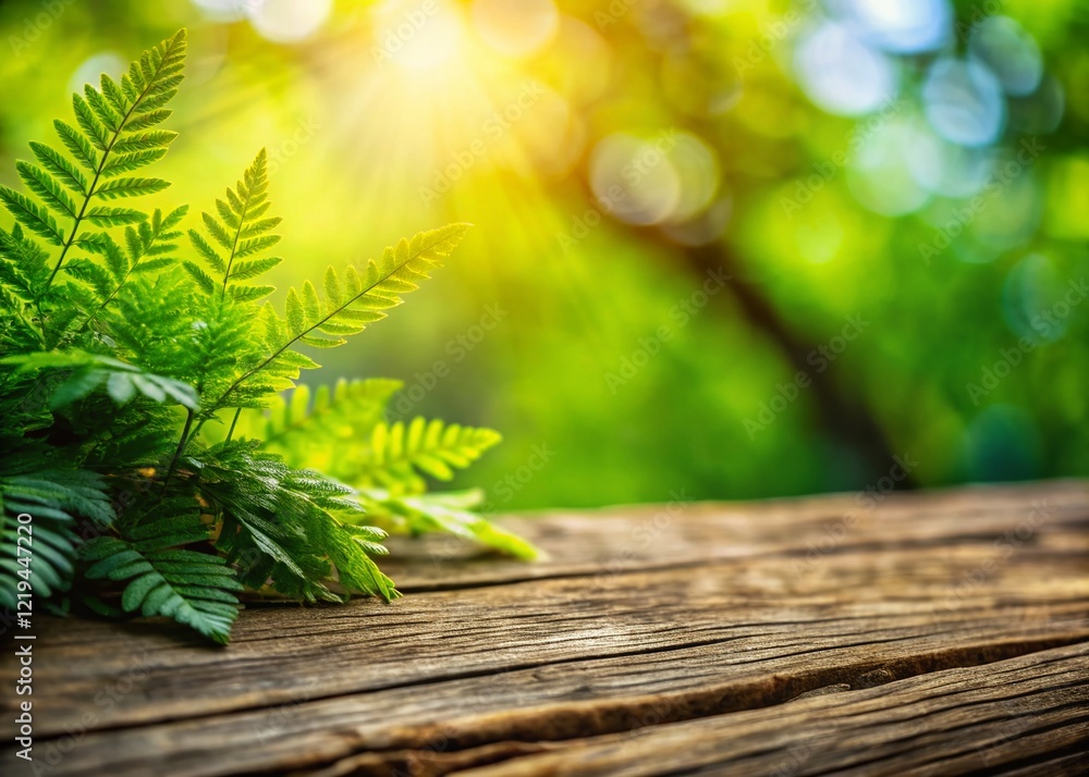 Simple Natural Background with Copy Space: Rustic Wooden Texture and Greenery Simple Natural Background with Copy Space: Rustic Wooden Texture and Greenery
