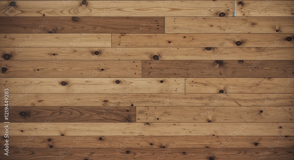 Rustic wooden plank wall background with natural texture patterns and knots Rustic wooden plank wall background with natural texture patterns and knots