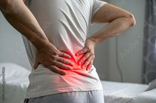 Person Experiencing Severe Lower Back Pain and Discomfort
