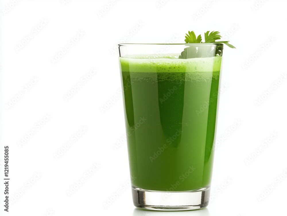 Refreshing Green Detox Juice in a Glass with Fresh Garnish Refreshing Green Detox Juice in a Glass with Fresh Garnish