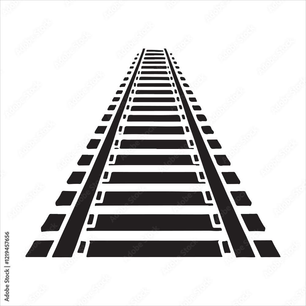 railroad track silhouette on white background
railroad track silhouette on white background