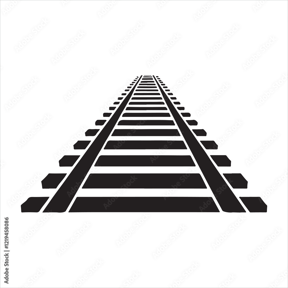 railroad track silhouette on white background
railroad track silhouette on white background