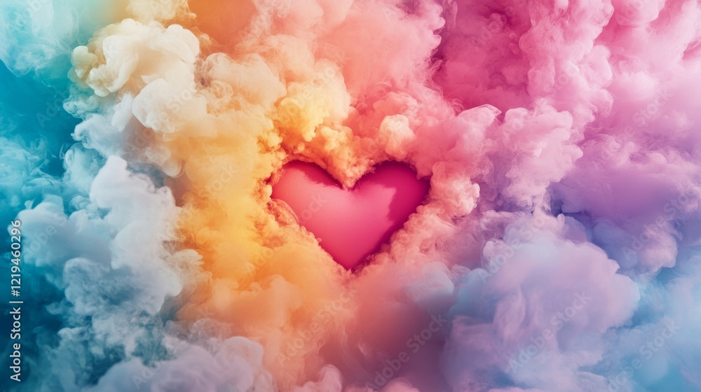 Fototapeta premium Abstract artwork symbolizing emotional well-being with serene patterns and vibrant colors, perfect for wellness campaigns and inspirational content.