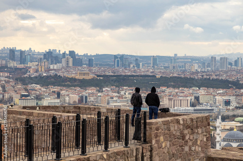 panorama of Ankara from Ankara Kalesi. Turkey, January photo