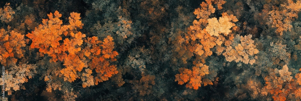Autumnal Fractal Leaf Canopy Abstract Art Autumnal Fractal Leaf Canopy Abstract Art