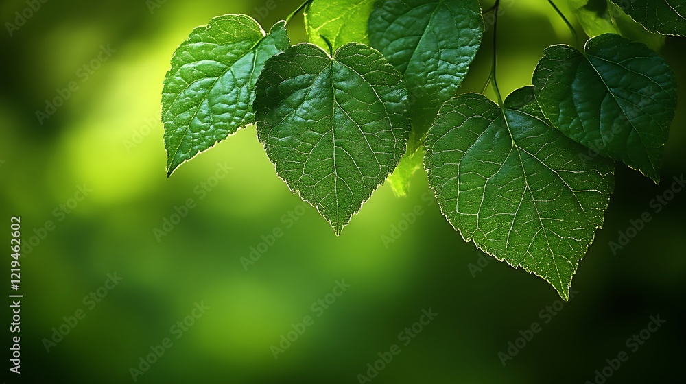 Vibrant Green Leaves Illuminated By Sunlight Vibrant Green Leaves Illuminated By Sunlight