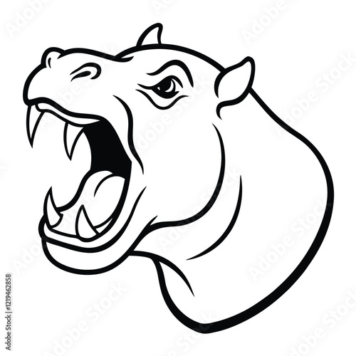 roaring hippopotamus head photo