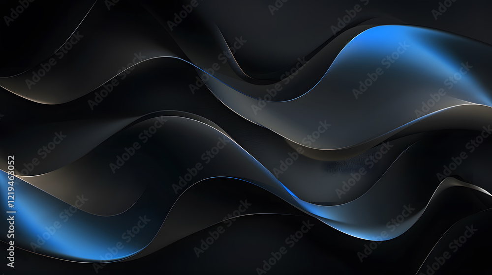 Obraz premium Gradient abstract background in shades of black and deep night blue, generative ai