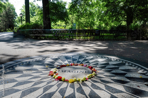 Imagine Mosaic in Strawberry Fields of Central Park in New York City
