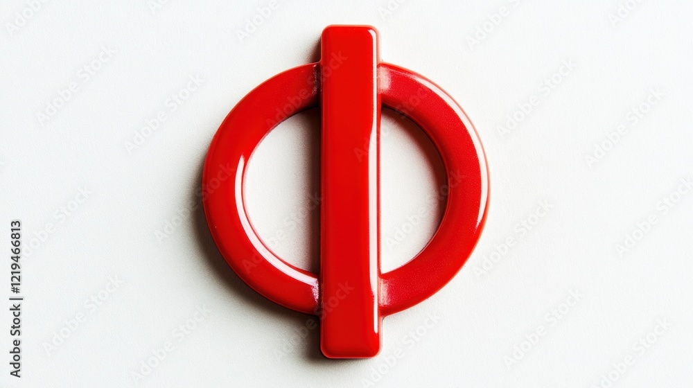 Red Phi Symbol: A Minimalist Abstract Image Red Phi Symbol: A Minimalist Abstract Image