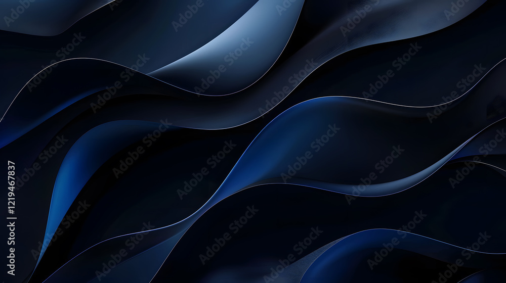 Fototapeta premium Gradient abstract background in shades of black and deep night blue, generative ai