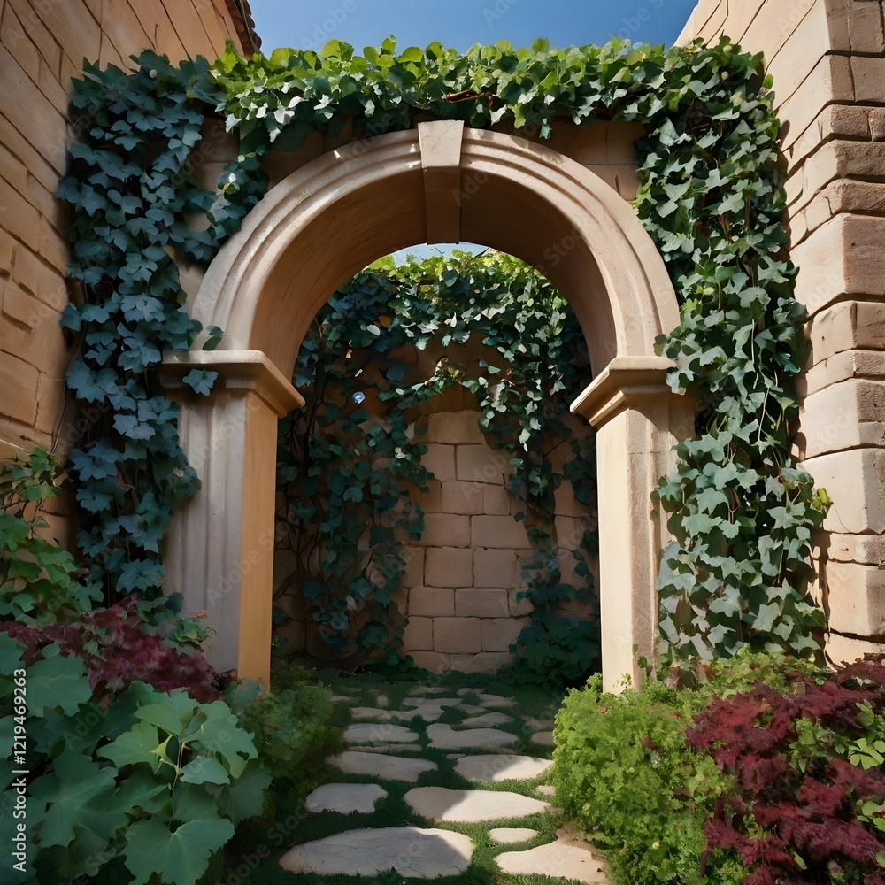 doorway in a garden doorway in a garden