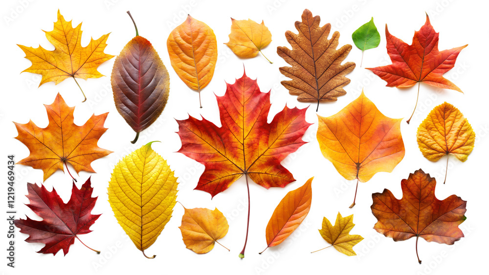 Fototapeta premium autumn leaves isolated on white