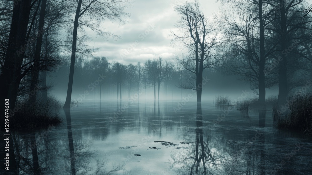 Fototapeta premium The impact of flooding causes, effects, and community responses to natural disasters