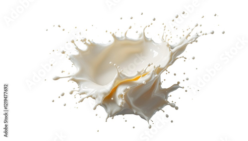 Salpicadura de leche o crema blanca. Imagen recortada photo