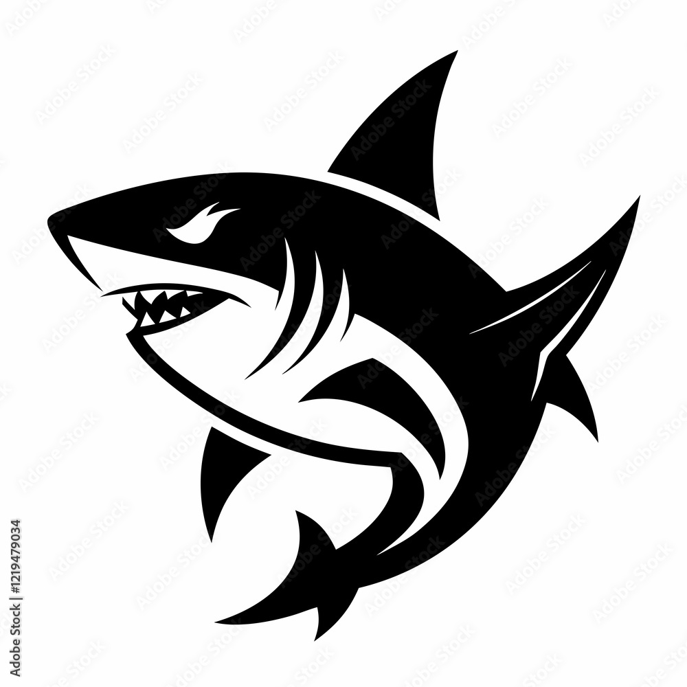 Obraz premium shark, fish, animal, sea, vector, cartoon, illustration, white, ocean, isolated, fin, water, predator, blue, danger, silhouette, underwater, dolphin, nature, teeth, dangerous, wildlife, marine, swimmi