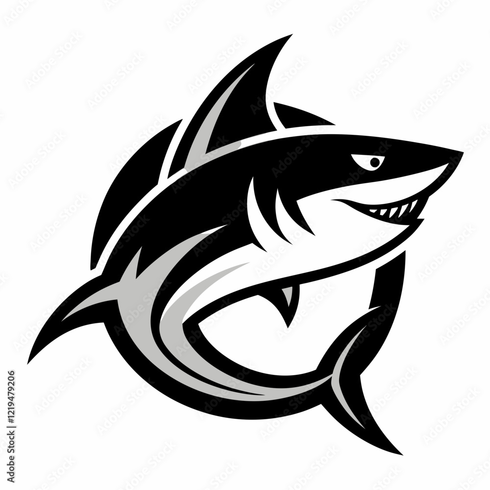 Obraz premium shark, fish, animal, sea, vector, cartoon, illustration, white, ocean, isolated, fin, water, predator, blue, danger, silhouette, underwater, dolphin, nature, teeth, dangerous, wildlife, marine, swimmi