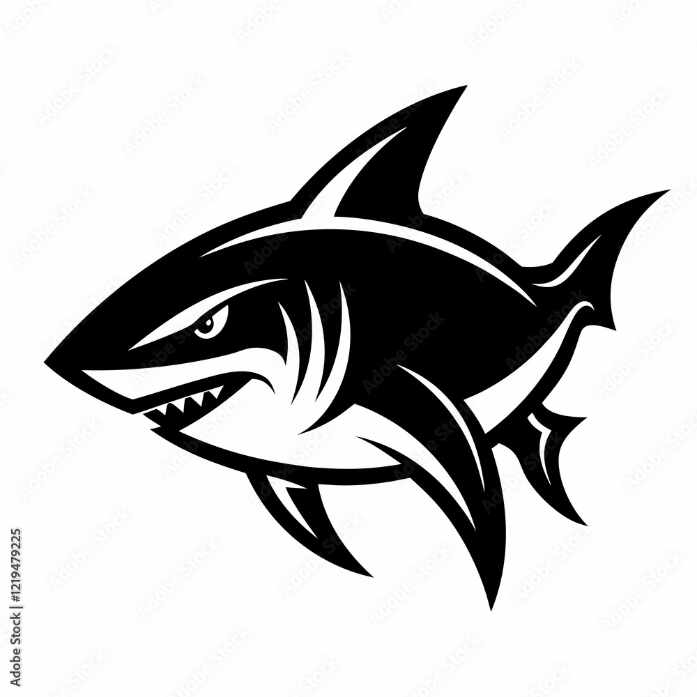 Obraz premium shark, fish, animal, sea, vector, cartoon, illustration, white, ocean, isolated, fin, water, predator, blue, danger, silhouette, underwater, dolphin, nature, teeth, dangerous, wildlife, marine, swimmi