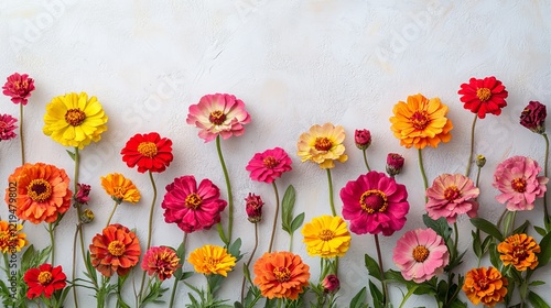 Wallpaper Mural Vibrant Display of Colorful Blossoms in a Lush Garden Setting Featuring a Variety of Petals and Shades Against a Crisp White Background Creating a Fresh and Joyful Atmosphere Torontodigital.ca