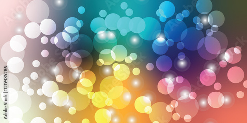 Colorful bokech, circles, abstract background bokeh effects in various colors design. Vector illustration