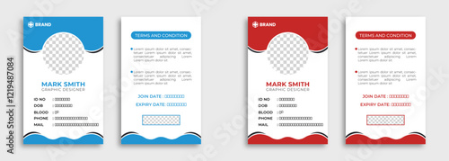 Modern and minimalist id card template. Corporate company employee identity card template.