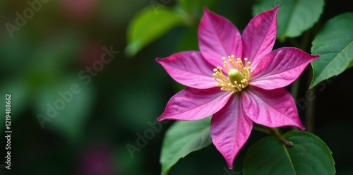 Italian leather flower Clematis viticella in bloom, growth, leather flower, flowers photo