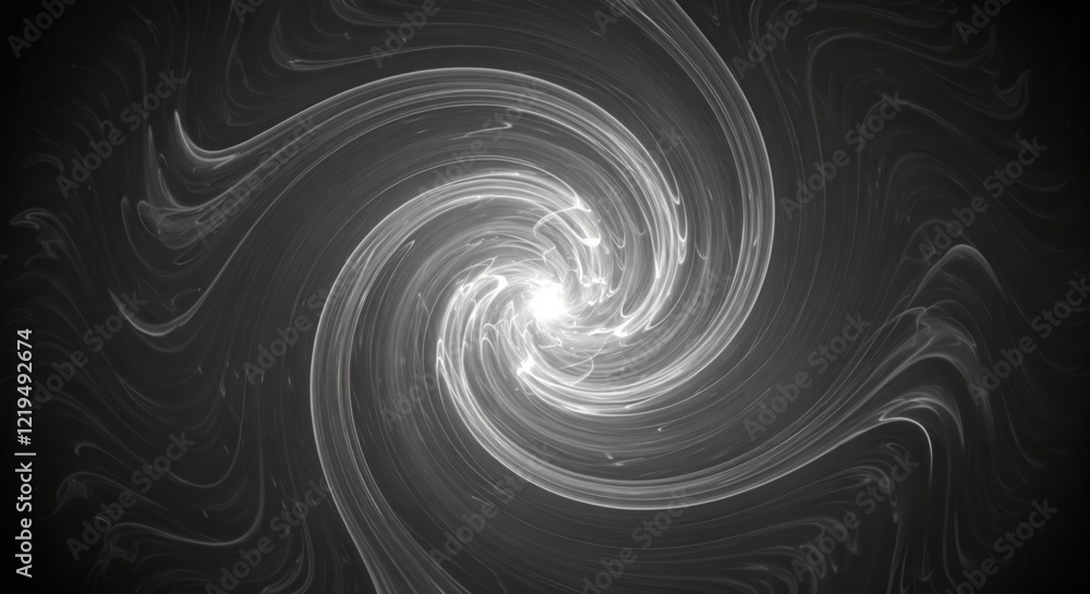 Obraz premium Abstract swirling black and white vortex with dramatic movement and energy