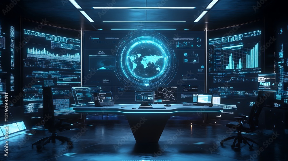 A futuristic lab background with holographic displays showing scientific data and experiments A futuristic lab background with holographic displays showing scientific data and experiments