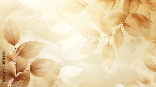 Delicate Beige Leaves on a Soft Background