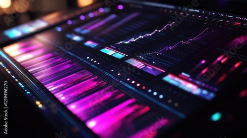 Wallpaper Mural A closeup image of integrated smart metrics panels displaying efficiency rates and production outputs in vibrant colors vital for informed decisionmaking. Torontodigital.ca