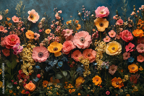 Vibrant Summer Blooms Arranged In A Lush Floral Display