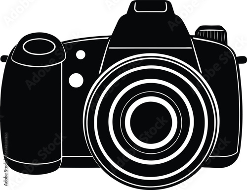 DSLR camera silhouette vector illustration