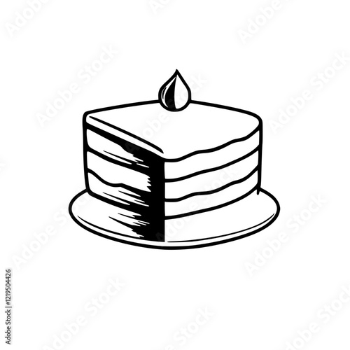 A delectable slice of layered cake, a delightful dessert, perfect for birthdays and celebrations. Indulge in the sweetness and creamy layers of this irresistible treat.