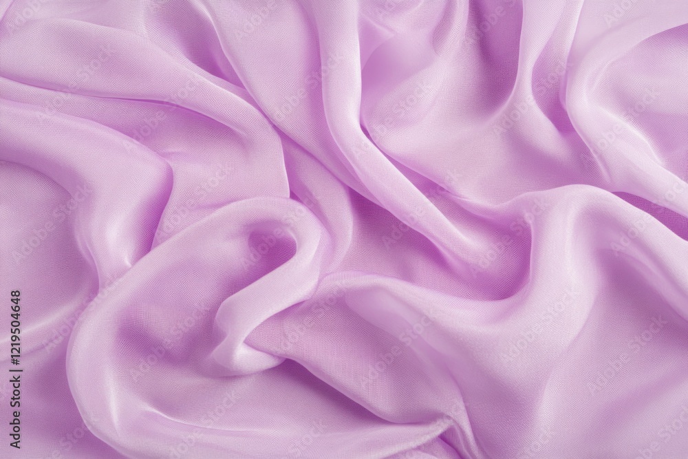 Obraz premium Elegant Soft Lavender Chiffon Fabric Flowing Gently Across a Smooth Surface With a Lightweight and Slightly Sheer Texture
